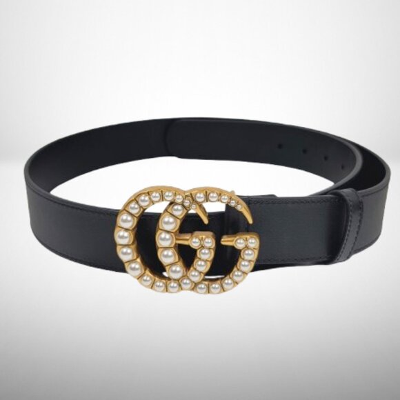 Gucci GG Marmont Wide Belt with Pearls 70MM - Picture 1 of 5